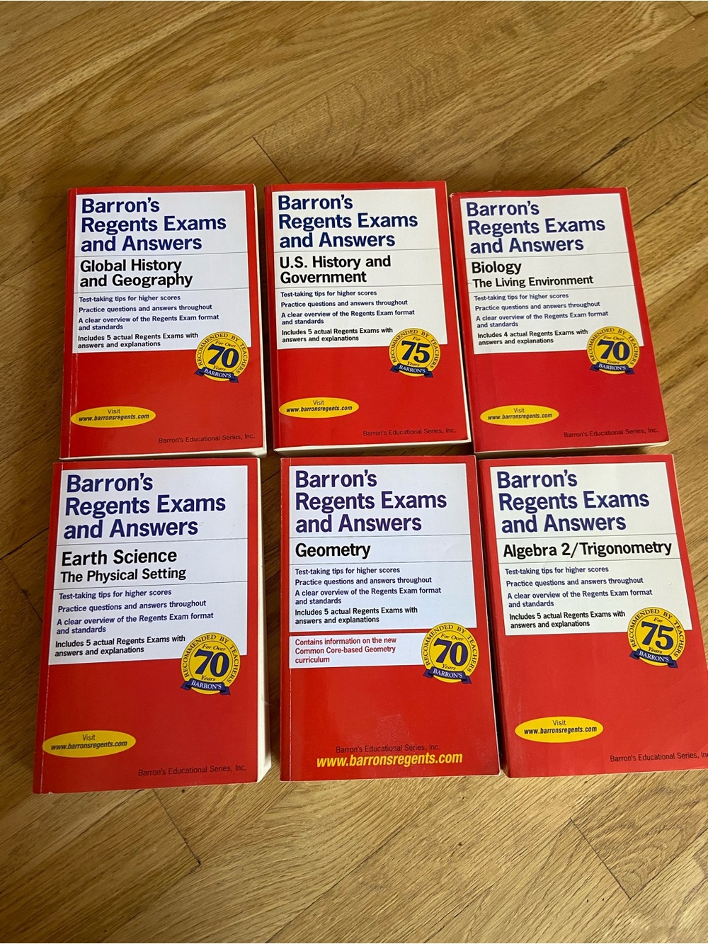 6 Barron’s regents books